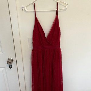 Express Lace midi red dress size s